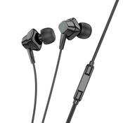 HOCO žične slušalke Lightning z mikrofonom M113 črne