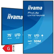 IIYAMA ProLite LH7575UHS-B2AG 75 (189,3cm) 4K UHD IPS HDMI/DP 24/7 zvočniki informacijski zaslon
