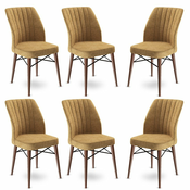 HANAH HOME Set 6 stolica Flex Cappuccino Brown