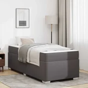 vidaXL Konstrukcija postelje Siva 90 x 200 cm PVC