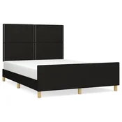 Vidaxl Posteljni okvir brez vzmetnice črn 140x200 cm blago