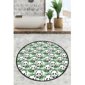 Lessentiel Maison Kupatilski otirac Green Panda, 120cm, Zeleno-beli