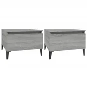 Vidaxl Stranska mizica 2 kosa siva sonoma 50x46x35 cm inženirski les