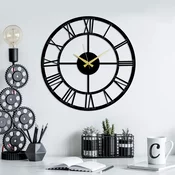 WALLXPERT Dekorativni metalni zidni sat Pari black