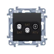 Dvojna satelitska antenska vtičnica SAT-SAT-RTV (modul), 1x vhod: 5 MH