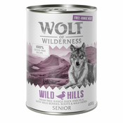 Ekonomično pakiranje Wolf of Wilderness Senior Free-Range Meat 24 x 400 g - Senior Green Fields - janjetina i piletina iz slobodnog uzgoja