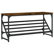 Vidaxl Regal za čevlje dimljen hrast 90x30x45 cm inženirski les