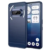 TPU gel ovitek Brushed Carbon za Nothing Phone (3a) - moder
