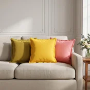 vidaXL Blazina 12 kos HOUTEN Svetlo rumena 40 x 40 cm Lažni lanu