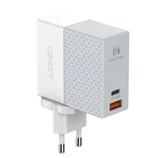 LDNIO Kućni punjač sa Type C kablom A2620C PD+QC3.0 65W beli