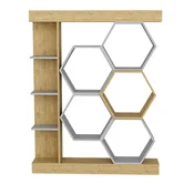 Hanah Home Sueno White Oak Polica za knjige 140x29.6x177.4cm, Bež bela
