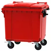 Plasticni kontejner 1100l ravan poklopac crvena 3020-10