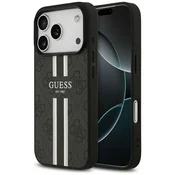 Ovitek Guess Hardcase 4G Printed Stripes MagSafe za iPhone 17 Pro - black