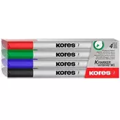 Set flomastera za ploču i flipchart, vrh 1-3 mm, KORES K-Marker W1, 4 različite boje 22840