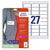 Avery-Zweckform nalepke za imena Avery-Zweckform L4784-20, 63,5 x 29,6 mm, bele, odstranljive, 540 kosov