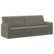 vidaXL 3-sedna sofa Svetlo siva 220 x 81 x 82 cm Žametna tkanina