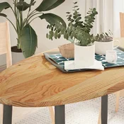 Stolna ploca svjetlosmeda 120x60x2 cm ovalna masivna hrastovina