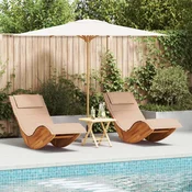 Vidaxl Ležalnik 2-oseba 2 pcs Rjava 60 x 154 x 74cm Trden akacijev les