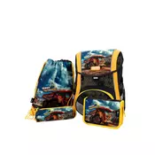 Šolska torba ABC-123 - šolska, 4-delni set, ergo premium, vozila