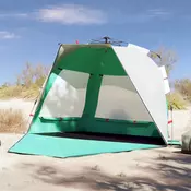 vidaXL vidaXL Šotor za plažo za 3 osebe zelen za hitro postavitev vodoodporen, (21213087)