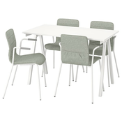 TROTTEN / LÄKTARE Konferencijski sto i stolice, bela/svetlozelena, 120x70 cm
