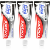 Colgate Advanced White belilna zobna pasta z aktivnim ogljem 3 kos