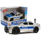 LEAN TOYS Policijsko vozilo na baterije, 1:20, s lučmi in zvoki, srebrno