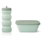 liewood silikonski jedilni set za na pot jose dusty mint/faune green mix