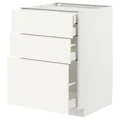 METOD/MAXIMERA Podstav omr 3lč/2nzk/1sre/1vsk prd, bela/Vallstena bela, 60x60 cm