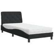 Vidaxl Postelja z vzmetnico črna 80x200 cm žamet
