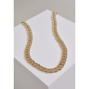Necklace with rhinestones - golden colors