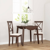 vidaXL Jedilni stoli z blazinami 2 kosa Brown Solid Wood Rubber