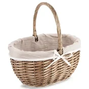 Orion 730564 pletena piknik košara od prirodnog pruca 40 × 31 × 40 cm s podstavom