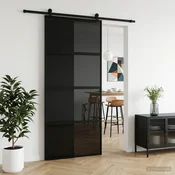 vidaXL Drsna vrata 90 x 205 cm Kaljeno steklo in aluminij