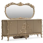 Casa Padrino luxury baroque sideboard with mirror gray/gold - Luxury furniture in baroque style - Baroque furniture - Baroque furnishings - Noble & Magnificent