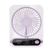 INF Prozoren ventilator z digitalnim zaslonom, USB 2000mAh, 4-stopenjski Purple, (5000286603)