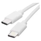 Kabel USB-C/USB-C, 3.1, polnjenje, podatki, 1 m, bela