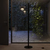 FLOS LED-stoječa svetilka Nocturne F1 Bowl, črna, višina 206 cm - Dnevna soba/jedilnica - Dizajn - črna, prosojna - Aluminij