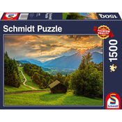 SCHMIDTSPIELE Puzzle igracka 1500 komadni Sunset over the mountain village of Wamberg