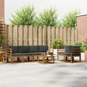 Set vanjskih sofa s jastukom 7 pcs Prirodna i antracit