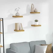 Polica na zidu 4 pcs Bež 23 x 23,5 x 4 cm Konstruirano drvo