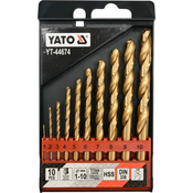 YATO YATO Komplet svedrov za železo HSS-TiN 10ks 1-10mm