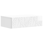 vidaXL Stenska stranska miza Bela visok sijaj 87,5 x 34,5 x 17 cm