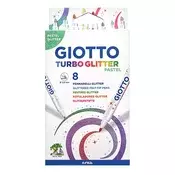 GIOTTO Turbo Glitter svjetlucavi pastelnim flomasterima, 8 komada 426300