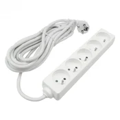 Eco light Podaljšek 5 vtičnic 5m z/brez 3x1,5mm2 bele barve