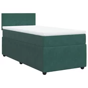 vidaXL vidaXL Box spring postelja z vzmetnico temno zelena 90x200 cm žamet, (21321119)