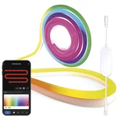 GoSmart Prilagodljiv LED trak NEON bele barve, 3 m, 24 W, RGB, z možnostjo zatemnitve, Wi