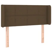 Vidaxl Vzglavje z ušesi temno rjavo 83x16x78/88 cm blago