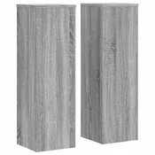 Vidaxl Stojalo za rastline 2 kosa siva sonoma 25x25x80 cm inž. les