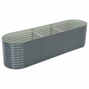 Vrtna sadilica od pocincanog celika 320 x 80 x 81 cm siva